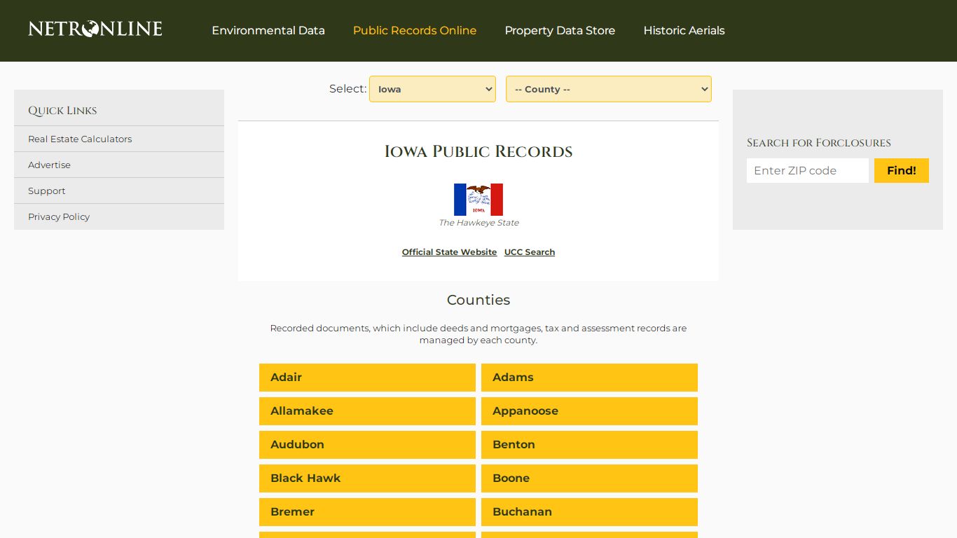 Iowa Public Records Online Directory - NETROnline.com